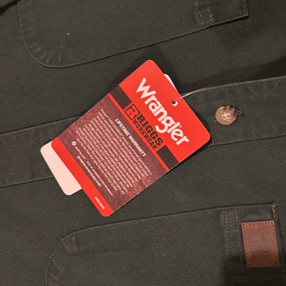 Wrangler Riggs workwear dark Irish green button shirt XL - Picture 6 of 6